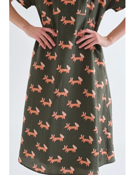VESTIDO MIDI CON ESTAMPADO VOLPE 11021