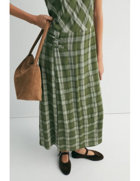 VESTIDO ERIN CUADROS VERDES