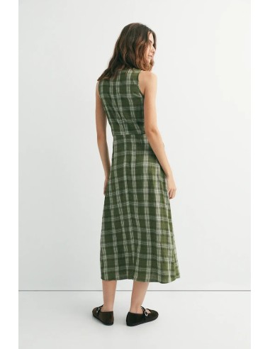 VESTIDO ERIN CUADROS VERDES