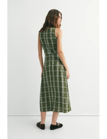VESTIDO ERIN CUADROS VERDES