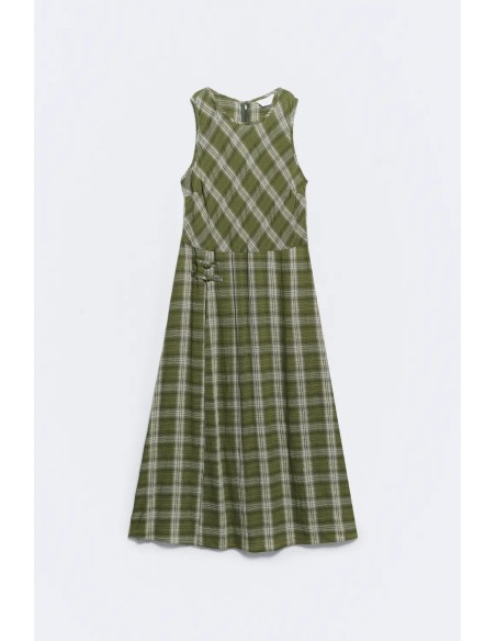 VESTIDO ERIN CUADROS VERDES