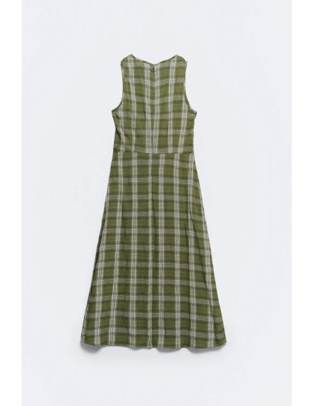 VESTIDO ERIN CUADROS VERDES