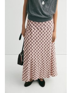 FALDA SALZBURG CAPA CUADROS MARRON 2