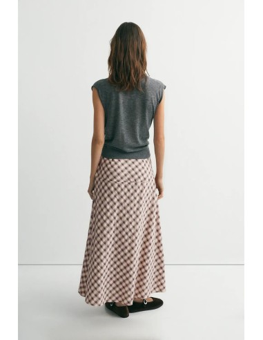 FALDA SALZBURG CAPA CUADROS MARRON