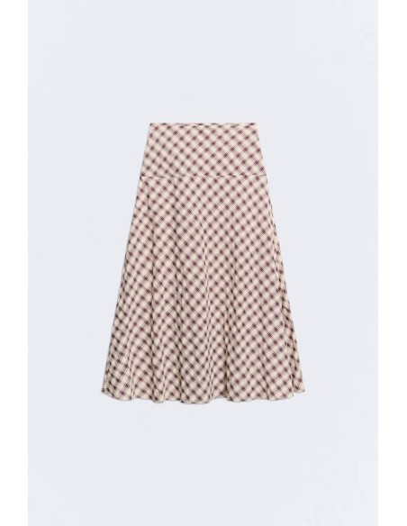FALDA SALZBURG CAPA CUADROS MARRON