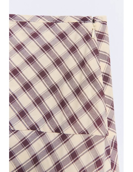 FALDA SALZBURG CAPA CUADROS MARRON