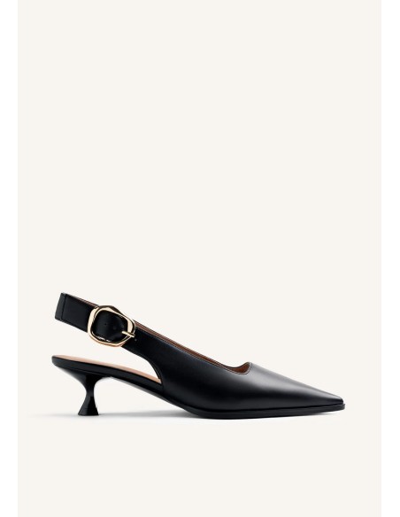 ZAPATO TACON DESTALONADO NEGRO