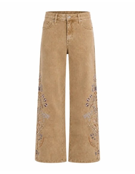 PANTALON WIDE LEG BORDADOS OLINDRA