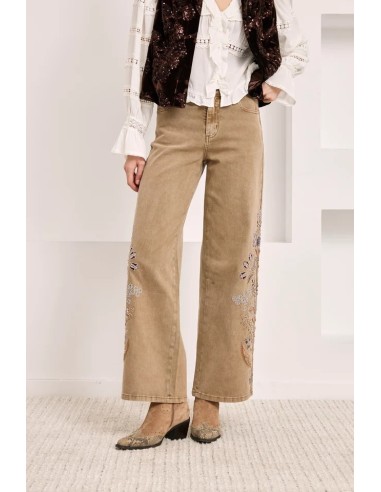 PANTALON WIDE LEG BORDADOS OLINDRA