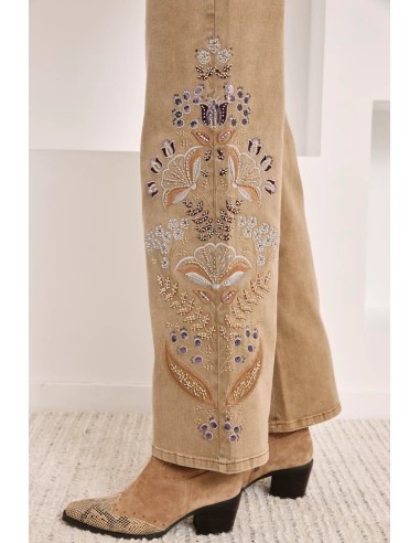 PANTALON WIDE LEG BORDADOS OLINDRA