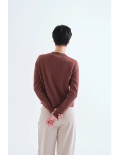 CARDIGAN PUNTO MARRON CON BOTONES FLORALES 10313 2
