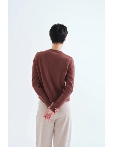 CARDIGAN PUNTO MARRON CON BOTONES FLORALES 10313