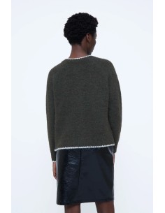 CARDIGAN DE PUNTO VERDE OSCURO 10627 2