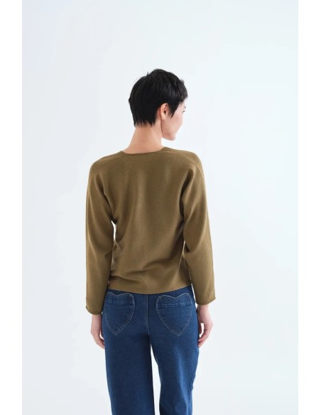 CARDIGAN VERDE OLIVA 10231