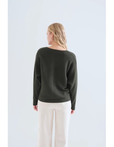 JERSEY PUNTO DE RAYAS VERDE OLIVA 0401