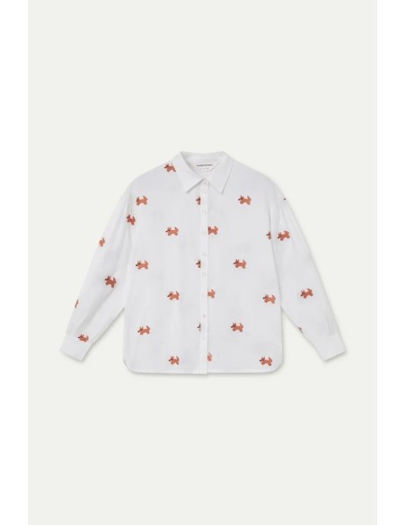 CAMISA 1005 ALGODON CON BORDADOS DE ZORRITOS  41012
