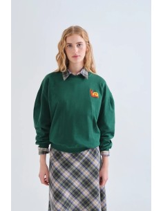 SUDADERA 100% ALGODON VERDE CON PARCHE DE CARACOL 42017