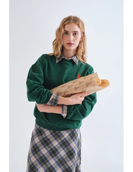 SUDADERA 100% ALGODON VERDE CON PARCHE DE CARACOL 42017