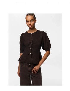 CHAQUETA MANGA CORTA MARRON PCSILLY