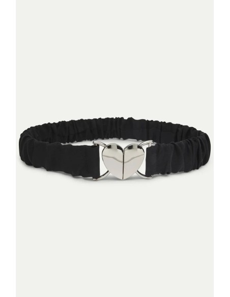 CINTURON NEGRO CON HEBILLA DE CORAZON 10804