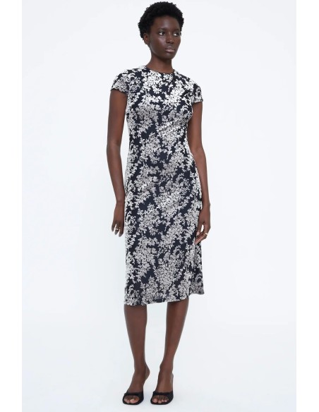 VESTIDO MIDI ESTAMPADO DEVORÉ 11279