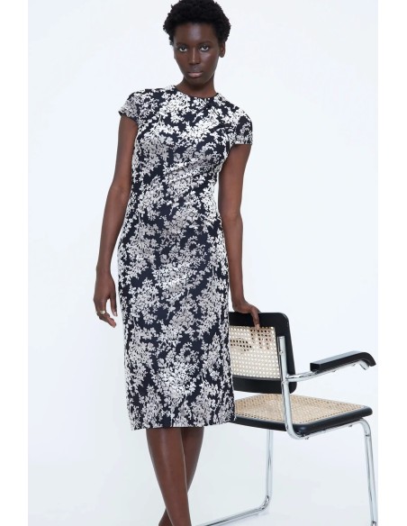 VESTIDO MIDI ESTAMPADO DEVORÉ 11279