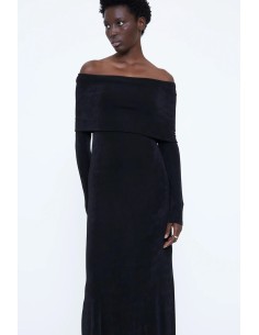 VESTIDO MIDI HOMBROS DESCUBIERTOS 11266