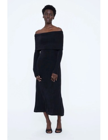 VESTIDO MIDI HOMBROS DESCUBIERTOS 11266