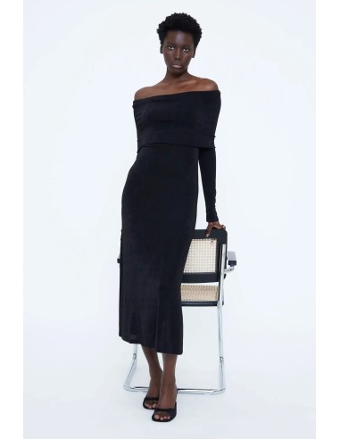 VESTIDO MIDI HOMBROS DESCUBIERTOS 11266
