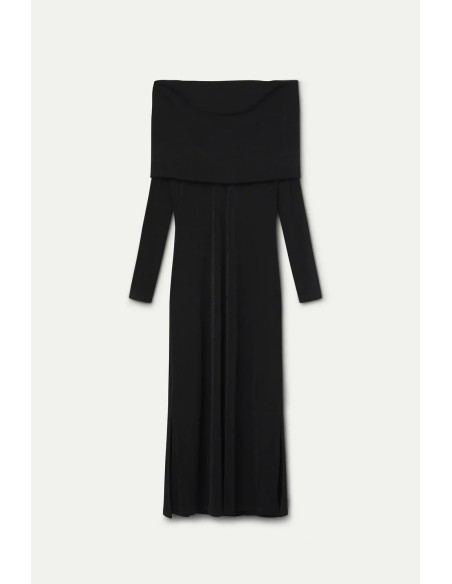 VESTIDO MIDI HOMBROS DESCUBIERTOS 11266