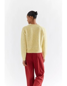 CARDIGAN PUNTO MEZCLA LANA AMARILLO 10287 2