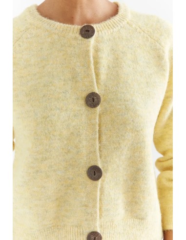 CARDIGAN PUNTO MEZCLA LANA AMARILLO 10287