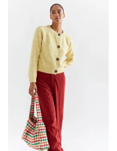 CARDIGAN PUNTO MEZCLA LANA AMARILLO 10287