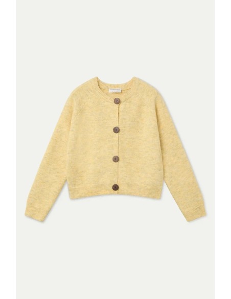 CARDIGAN PUNTO MEZCLA LANA AMARILLO 10287