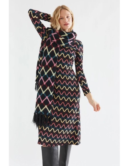 VESTIDO MIDI CON ESTAMPADO SKEIN 11156 SIN FOTO PRECIO