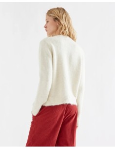 CARDIGAN PUNTO BLANCO CRUDO CON BOTONES MULTICOLOR 10277 2