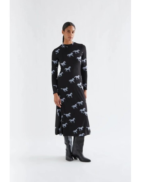 VESTIDO MIDI CON ESTAMPADO HORSE  12108