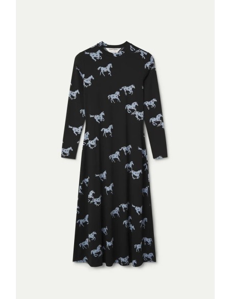VESTIDO MIDI CON ESTAMPADO HORSE  12108